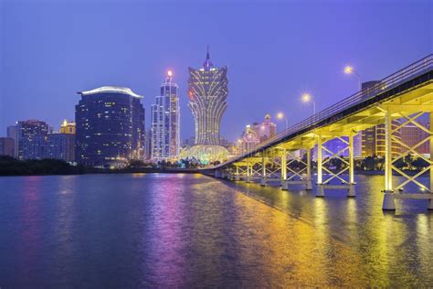 Building and the Skyline of Macau City at Night Stock Image - Image of skyline, city: 72830563