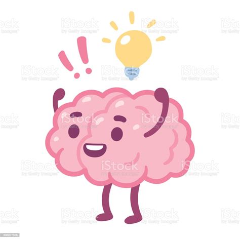 Cartoon Brain Idea Stock Illustration - Download Image Now - Cartoon, Human Brain, Light Bulb ...