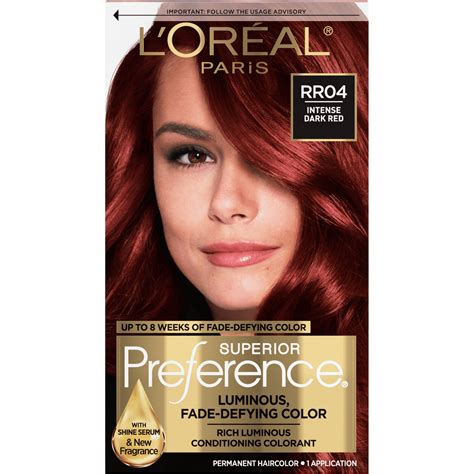 L'Oreal Paris Superior Preference Permanent Hair Color, RR04 Intense ...