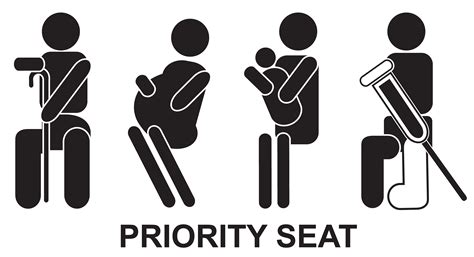 Priority seat, sign, black | Custom-Designed Icons ~ Creative Market