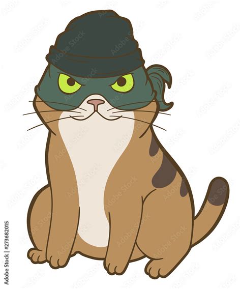 Cartoon cat bandit Stock Vector | Adobe Stock