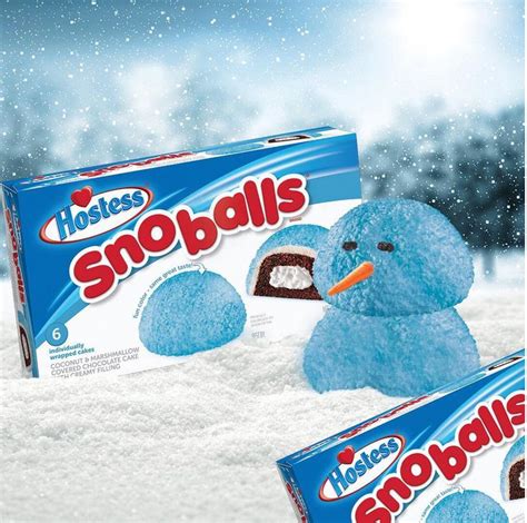 two boxes of snoballs with a snowman in the middle one is blue