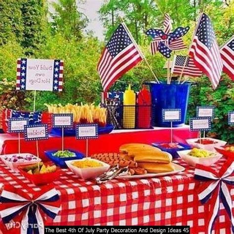 The Best 4th Of July Party Decoration And Design Ideas 45 Hot Dog Bar, 4th Of July Party, July ...