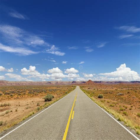 Two Lane Highway through Desert Stock Image - Image of line, copy: 12960403