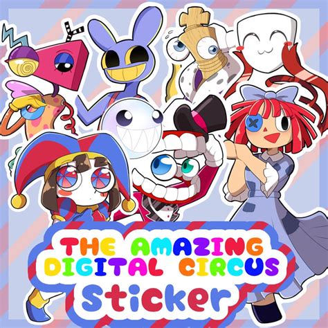 The Amazing Digital Circus Sticker TADC Sticker Pomni, Jax, Ragatha, Caine, Bubble, Zooble ...