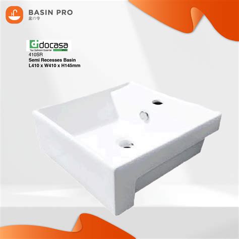 410SR Docasa Semi Recesses Ceramic Basin Toilet Sink Singki Bathroom Sink Besen Bathroom Basin ...