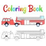Fire truck coloring book vector. Coloring pages for kids Vector illustration eps 10. Stock ...