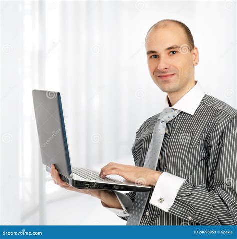 Business man with laptop stock image. Image of corporate - 24696953