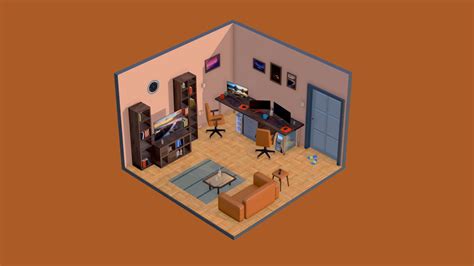 Isometric room, house, game-ready, low poly. - Download Free 3D model by gbarzu [5bf2656 ...