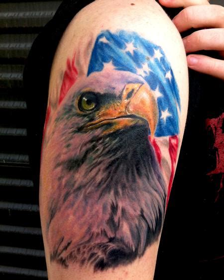 Eagle American Flag Tattoo Chad miskimon - eagle american