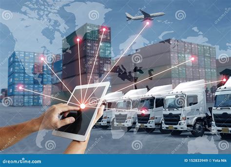 Technology Direct with Logistics Transportation with AI People and Worldwide Stock Image - Image ...