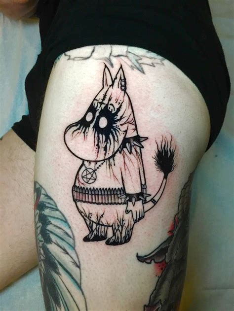 Black Metal Moomintroll by Ick Abrams at Grim Tattoo in Penndel PA | Tatoveringer