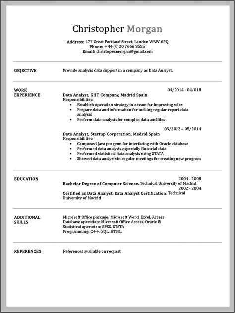 Microsoft Office Word Resume Templates 2014 - Resume Example Gallery