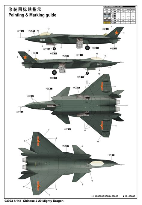 Chinese J-20 Mighty Dragon Trumpeter 03923