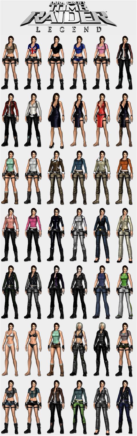 Tomb Raider Legend - Lara's outfits | Tomb raider legend, Tomb raider ...