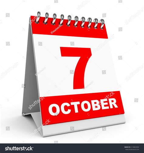 Calendar On White Background 7 October Stock Illustration 214863394 | Shutterstock