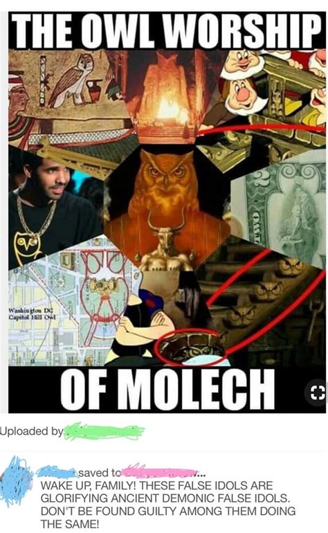 Any depiction of owls is related to the worship of Moloch : r/insanepeoplefacebook