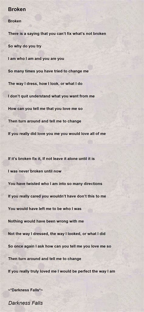 Broken - Broken Poem by Darkness Falls