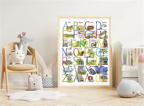 FINNISH Alphabet CHART A2 Abc Aakoset With Words Printable Art, FINNISH ...