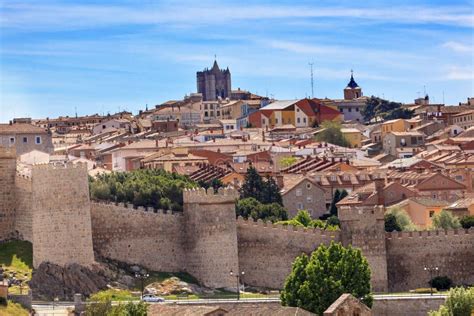 Avila Castle Walls Ancient Medieval City Castile Spain Stock Photo - Image of swallows, city ...