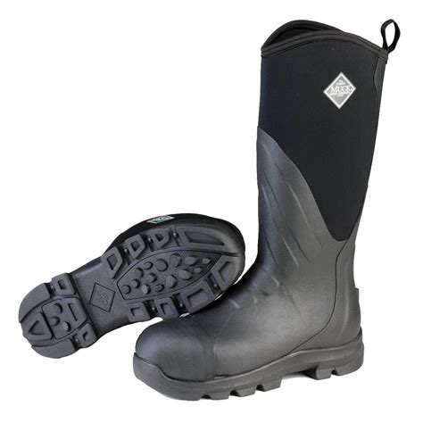 Muck Grit Waterproof Steel Toe Rubber Work Boots, Black - 658181 ...