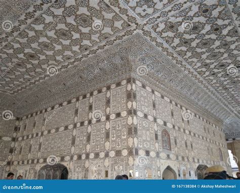 Pavilion in the Amber Fort Sheesh Mahal Editorial Stock Image - Image ...