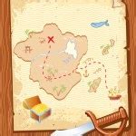 Treasure map. Vector old paper background — Stock Vector © GeraKTV #5000234