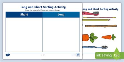 Long and Short Sorting Activity (Hecho por educadores)