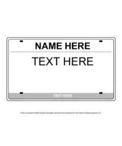 License Plate Template PDF - Free Download (PRINTABLE)