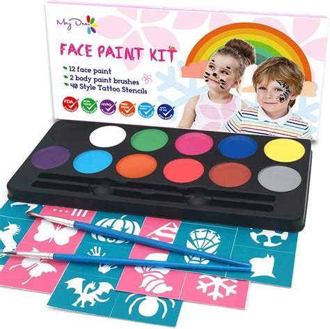 Maydear Face Paint Kit for Kids with Safe and None-Toxic FDA Compliant ...