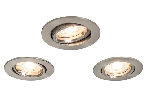 Colours Brushed chrome LED Adjustable Recessed downlight 4.9 W IP20, Pack of 3 | Departments ...