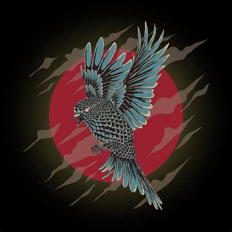 illustration of flying bird and red circle with hand drawn style 3226168 Vector Art at Vecteezy