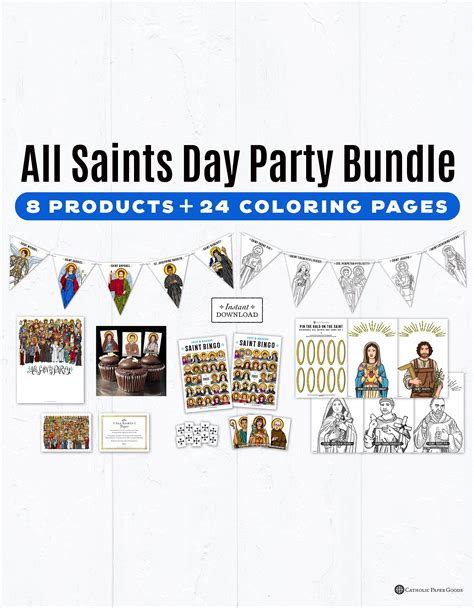 All Saints Day Party Printable Bundle: Invitation, Prayer Cards ...