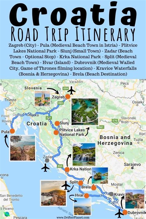 Ultimate Croatia Road Trip Itinerary: Top Places to Visit + Map + Tips ...