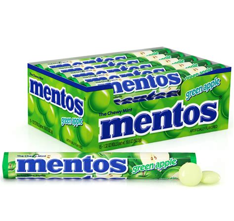 Mentos Rolls Green Apple 1.32 oz / 15ct (pack of 24) Free Shipping - Buy It By The Case