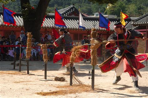 Martial artists perform at Suwon Haenggung Palace | Demonstr… | Flickr