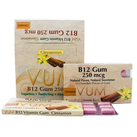 VITAMIN B12 GUM 250 mcg (Cinnamon Flavor) Sugarless – VumGumStore