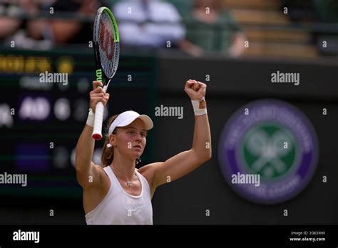 Ludmilla Samsonova celebrates victory over Sloane Stephens during day ...