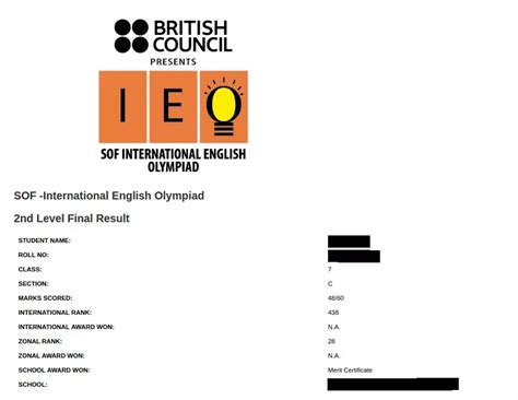 SOF IEO Results 2024-25, Check IEO Result for Level 1 @sofworld.org