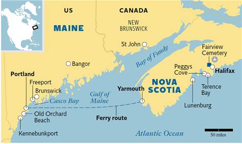 Map Of Maine And Nova Scotia