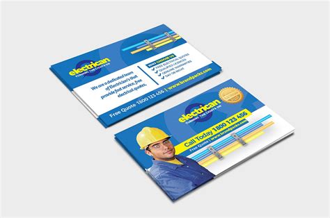 Electrician Business Card Template in PSD, Ai & Vector - BrandPacks