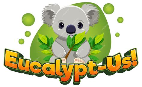 Premium Vector | Cute koala eating eucalyptus leaves cartoon