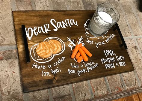 Cookies for Santa Tray Dear Santa Tray Personalized | Etsy