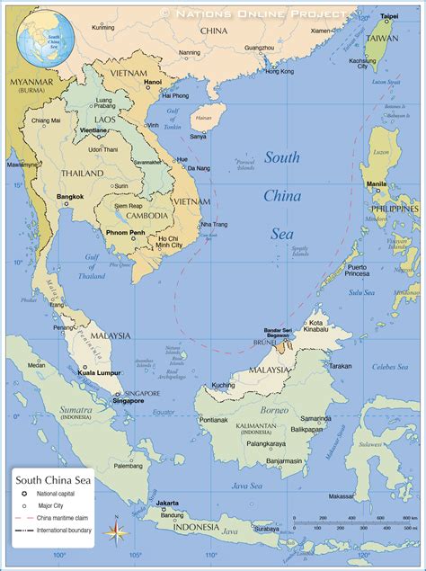 Political Map of the South China Sea - Nations Online Project