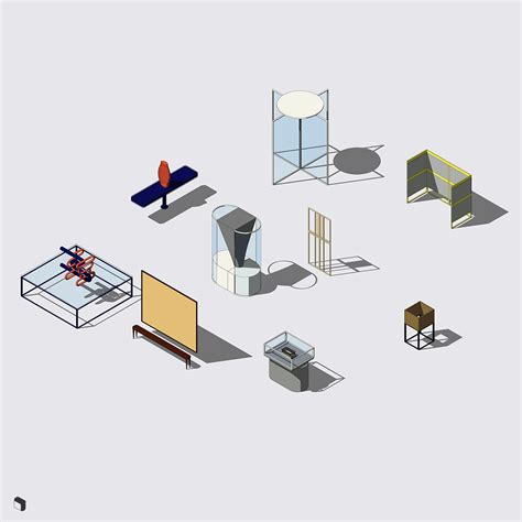 3D Model Revit Parametric Exhibition Furniture – Toffu Co