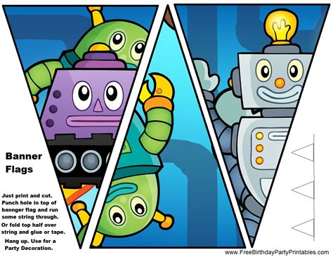 Robot party decorations free printables – Artofit