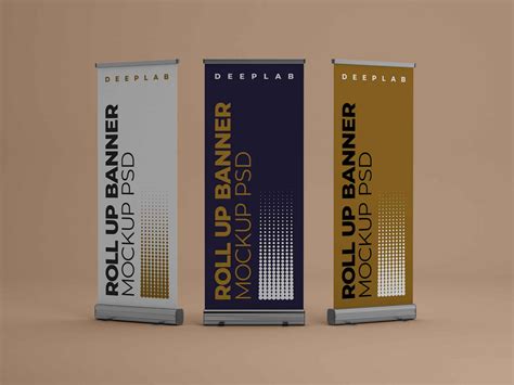 Free Roll-up Banner Mockup Set (PSD)