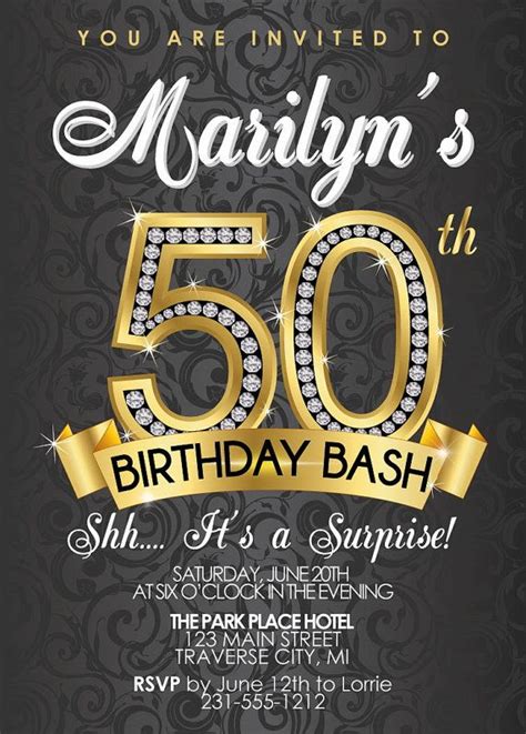 50th Birthday Invitation Templates Free Printable