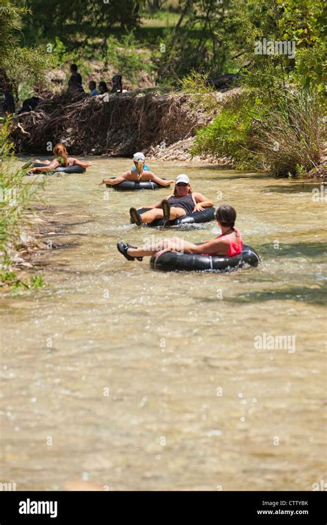 River tubing, Frio River near Concan, Texas, USA Stock Photo - Alamy