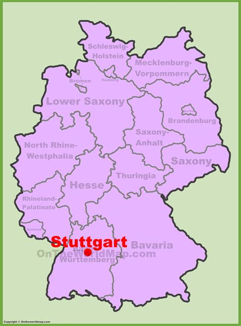 Stuttgart location on the Germany map - Ontheworldmap.com